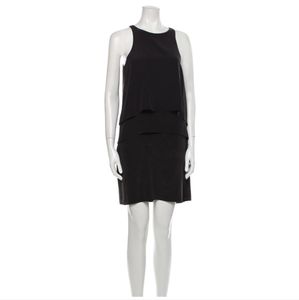 Tibi black silk shift dress with peekaboo back